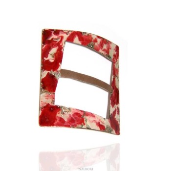 RMB|ff_10 Ferma Pareo o Foulard donna Rame 999 NALBORI arancione scuro aragosta panna glitter