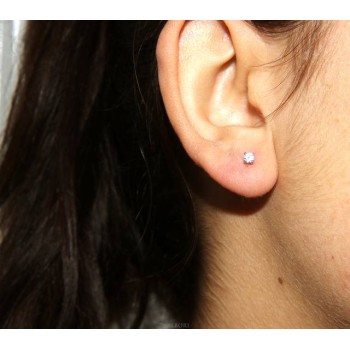 RMB|NALBORI Parure donna punto luce 7 mm in argento 925 con zircone. Catena veneziana ciondolo passante e Orecchini abbinati