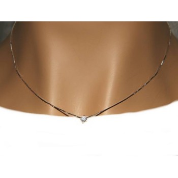 RMB|Parure donna punto luce 7 mm in argento 925 con zircone. Catena veneziana ciondolo passante e Orecchini abbinati NALBORI