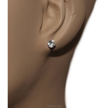 RMB|Set of women's 5 mm light point in 925 silver with zircon. Venetian chain pendant and matching earrings