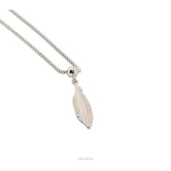 RMB|collana Argento 925 popcorn 43+5 con ciondolo foglia e pallina NALBORI