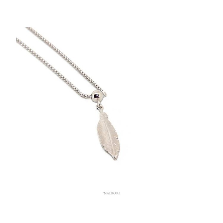 RMB|necklace Silver 925 popcorn 43 + 5 with leaf pendant and NALBORI ball