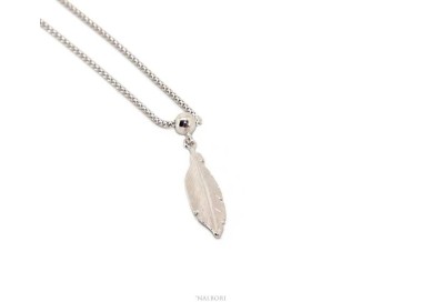 RMB|collana Argento 925 popcorn 43+5 con ciondolo foglia e pallina NALBORI