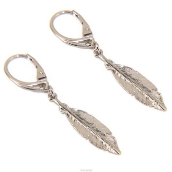 RMB|Silver 925 sterling silver dangle earrings for women with NALBORI leaf pendant