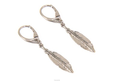 RMB|Silver 925 sterling silver dangle earrings for women with NALBORI leaf pendant