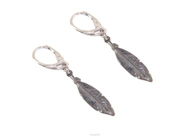 RMB|Argento 925 orecchini pendenti da donna a monachella con ciondolo foglia brunita NALBORI