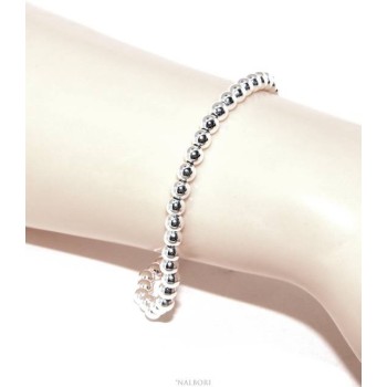 RMB|NALBORI Bracelet man woman silver 925 balls 4 mm - wrist circumference 16 - 18.50 cm