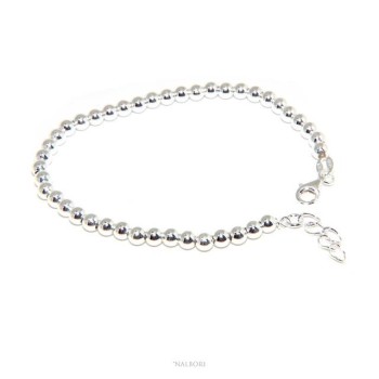 RMB|NALBORI Bracciale uomo donna argento 925 palline 4 mm 16 - 18,50