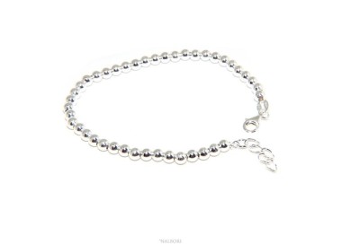 RMB|NALBORI Bracciale uomo donna argento 925 palline 4 mm 16 - 18,50