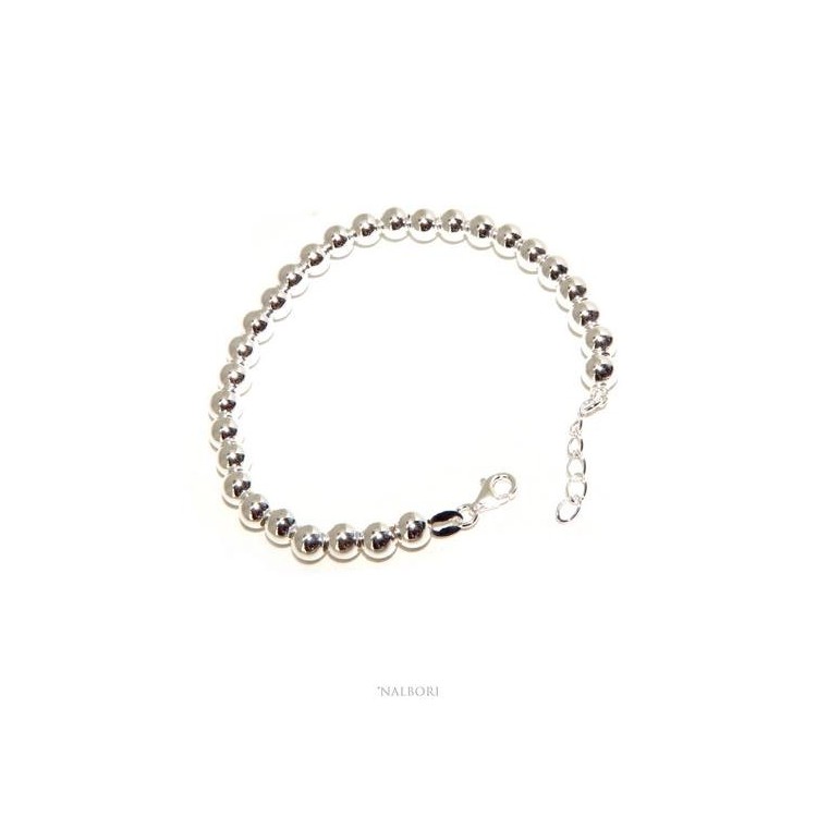 RMB|NALBORI Bracelet man woman silver 925 balls 6 mm ultralight wrist cm 15 - 18.50