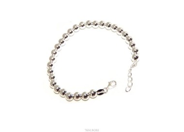 RMB|NALBORI Bracelet man woman silver 925 balls 6 mm ultralight wrist cm 15 - 18.50