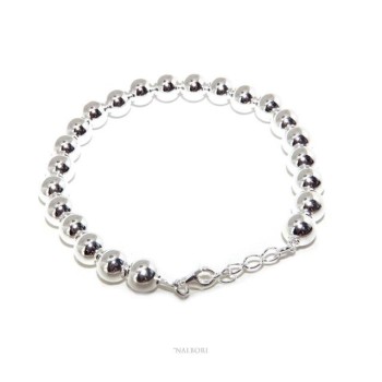 RMB|NALBORI Bracelet man woman silver 925 balls 8 mm ultralight wrist cm 16 - 19