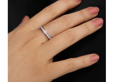 RMB|fede eternity argento 925 binario zirconi bianchi brillante 2 mm per uomo o donna