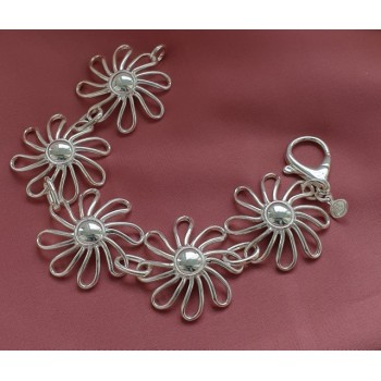 RMB|NALBORI bracciale donna argento 925 grandi margherite fiori
