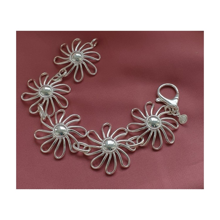 RMB|NALBORI bracciale donna argento 925 grandi margherite fiori