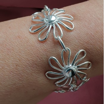 RMB|NALBORI bracciale donna argento 925 grandi margherite fiori