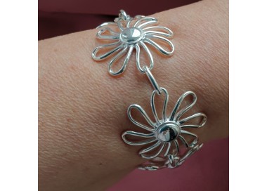 RMB|NALBORI bracciale donna argento 925 grandi margherite fiori