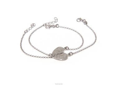 RMB|NALBORI Double bracelet HIM and HER profile man woman in Silver 925 broken heart