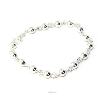 RMB|NALBORI bracciale argento 925 sfere 6 mm marsigliese alternate
