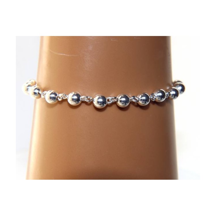 RMB|NALBORI bracelet silver 925 spheres 6 mm Marseillaise alternate