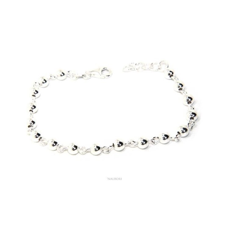 RMB|NALBORI bracciale argento 925 sfere 5 mm marsigliese alternate