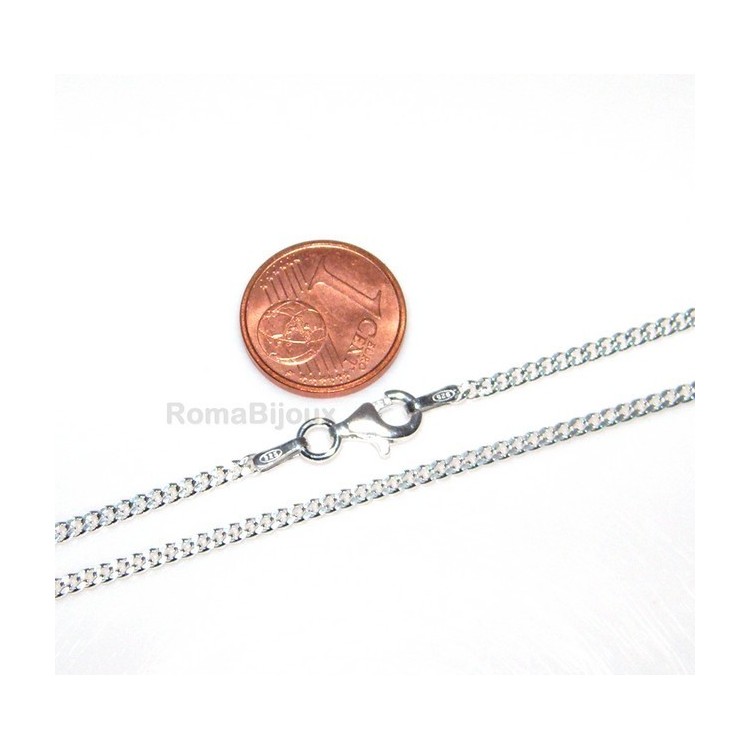 RMB|ARGENTO 925 : Girocollo collana o bracciale uomo donna grumetta 2,00 mm  chiara sbiancata