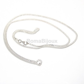 RMB|ARGENTO 925 : Girocollo collana o bracciale uomo donna grumetta 2,00 mm  chiara sbiancata