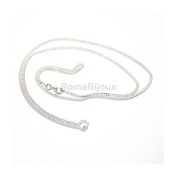 RMB|ARGENTO 925 : Girocollo collana o bracciale uomo donna grumetta 2,00 mm  chiara sbiancata