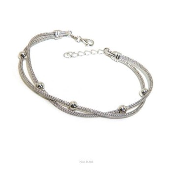 RMB|bracciale doppio sfere fox tail NALBORI originale