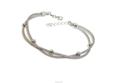 RMB|bracciale doppio sfere fox tail NALBORI originale
