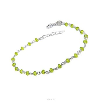 RMB|NALBORI N1209 Bracciale uomo donna Argento 925 Con cristallo verde lime 3,5mm marsigliese made in italy