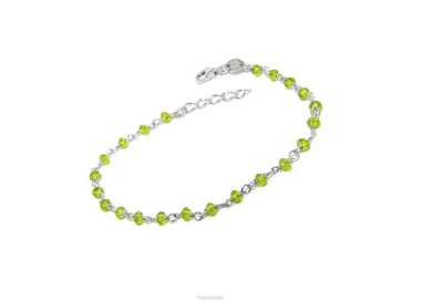 RMB|NALBORI Bracelet man woman Silver 925 With lime green crystal 3,5mm Marseillaise handmade 16,5-19,5cm