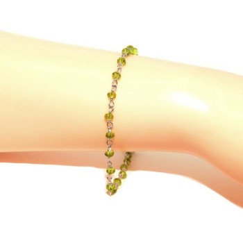 RMB|NALBORI Bracciale uomo donna Argento 925 Con cristallo verde lime 3,5mm marsigliese fatto a mano 16,5-19,5cm