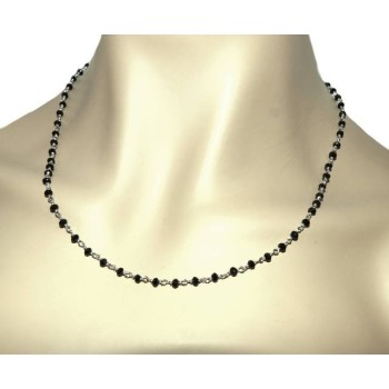 RMB|NALBORI_1212 Man woman necklace Silver 925 with black crystal Original NALBORI Marseille handmade  in Italy