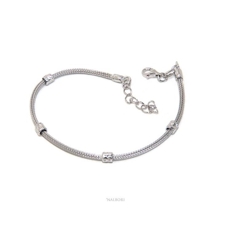 RMB|NALBORI fox tail bracelet, 925 silver cord, nuggets for men and women, 16.5 - 20.00