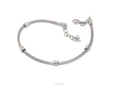 RMB|NALBORI fox tail bracelet, 925 silver cord, nuggets for men and women, 16.5 - 20.00