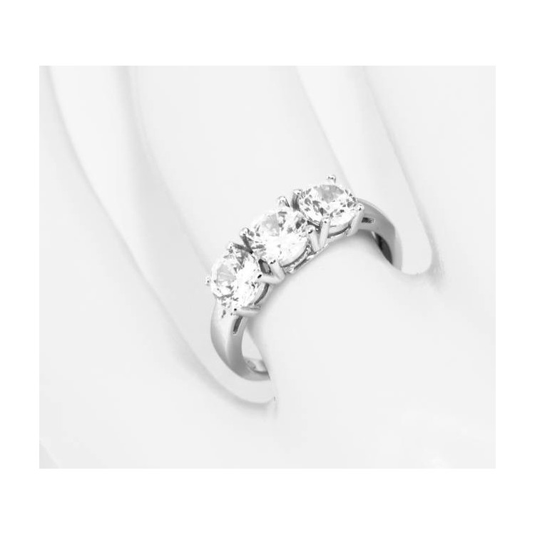 RMB|NALBORI anello trilogy donna zirconi bianchi 5 mm regolabile