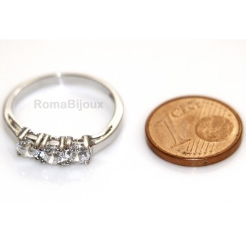 RMB|Argento 925 Rodiato : Trilogy con zirconi da 0,4 taglio brillante