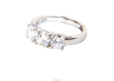 RMB|NALBORI trilogy ring woman white zircons adjustable 5 mm