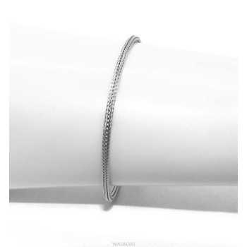 RMB|NALBORI fox tail bracelet, 925 silver simple simple linear wrist 17 - 20 cm