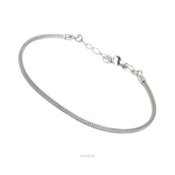 RMB|NALBORI fox tail bracelet, 925 silver simple simple linear wrist 17 - 20 cm