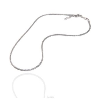 RMB|NALBORI collana fox tail cavetto argento 925 semplice lineare 43+5 cm uomo donna