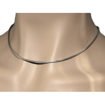 RMB|NALBORI collana fox tail cavetto argento 925 semplice lineare 43+5 cm uomo donna