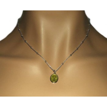 RMB|Collana a palline singole uomo donna Argento 925 con medaglia smaltata madonna miracolosa NALBORI