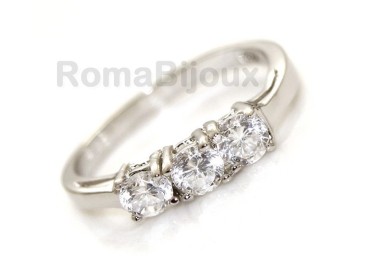 RMB|Argento 925 Rodiato : Trilogy con zirconi da 0,4 taglio brillante