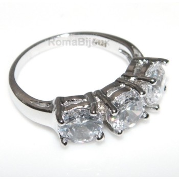 RMB|Argento 925 Rodiato : Trilogy con zirconi da 0,6 taglio brillante