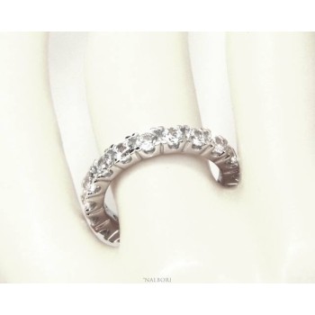 RMB|NALBORI 925 silver Rhodium plated, eternity infinity faith all round white zircons brilliant 3 mm for men or women