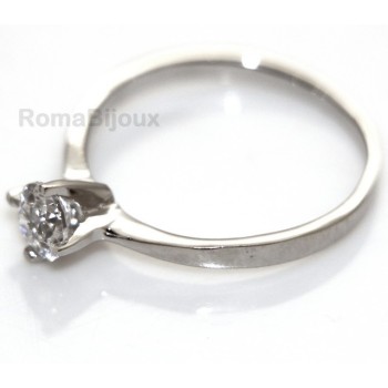 RMB|Argento 925 Rodiato : Solitario con zircone da 5 mm taglio brillante