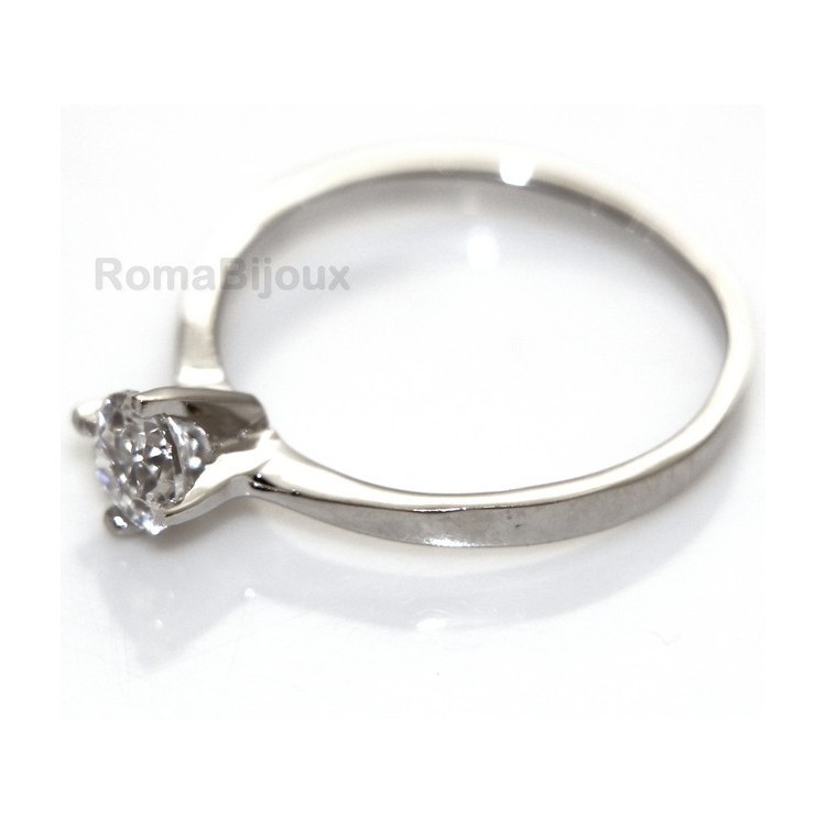 RMB|Argento 925 Rodiato : Solitario con zircone da 5 mm taglio brillante
