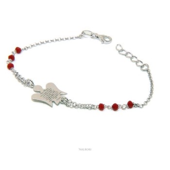 RMB|NALBORI Rosary bracelet Silver 925 guardian angel prayer ave maria crystal red or black
